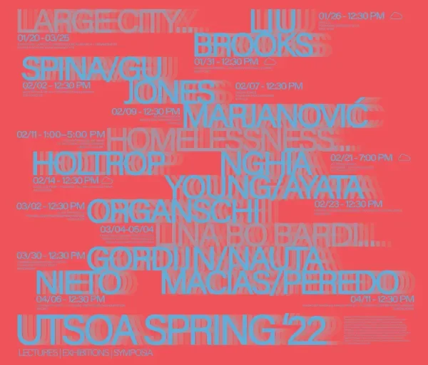 Spring 2022 Lectures and Exhibitions Poster Pink and Blue