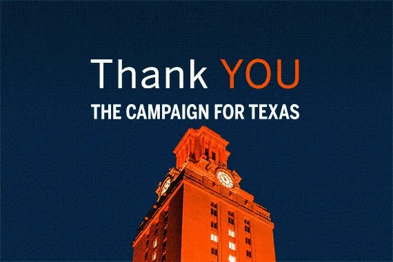 Animated image of fireworks behind the UT Tower.