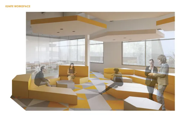 Image of First Place winning entry by Amanda Heineman to the 2014 IIDA Student Design Competition.