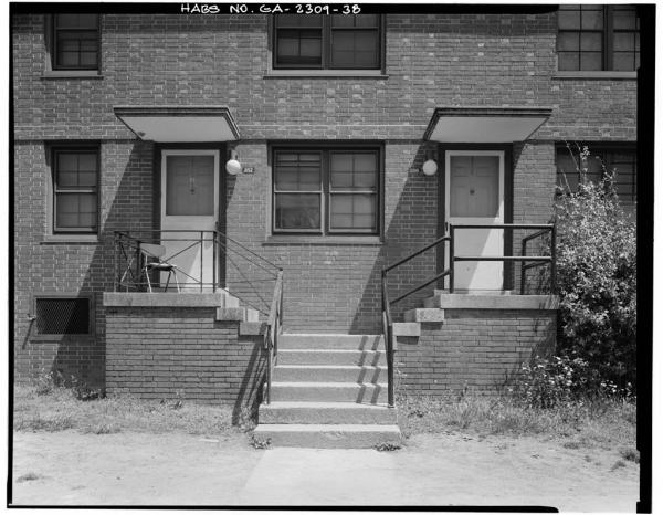 Black and white photo of a duplex