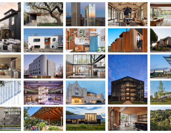Photo grid of projects that received Texas Society of Architects' 2023 Design Awards