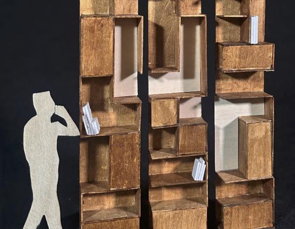 Wooden model of shelf
