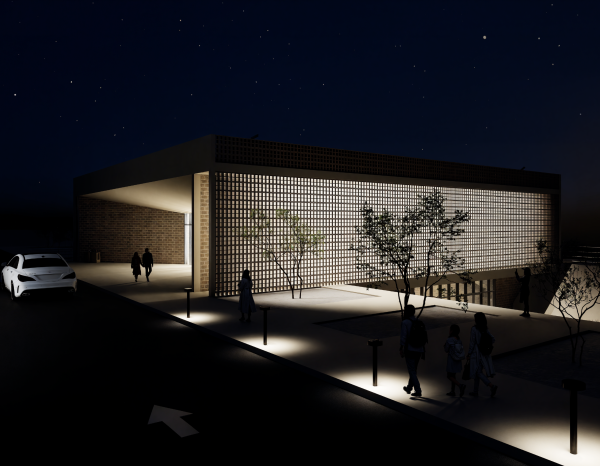 rendering of the marfa welcome center by luis rodriguez