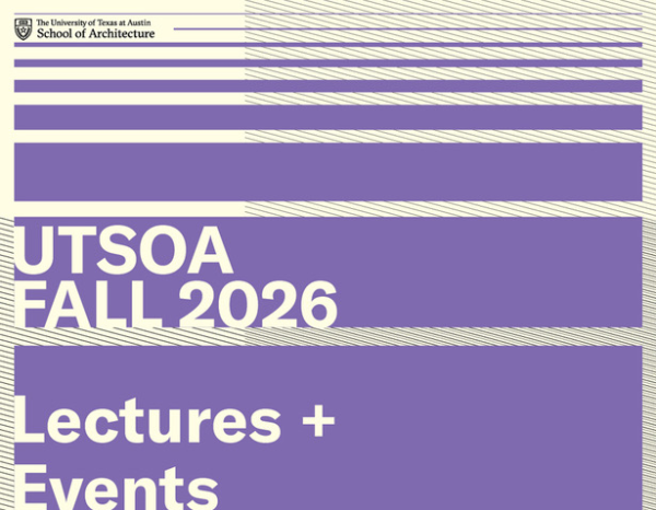 purple graphic that reads utsoa fall 2026 lectures and events