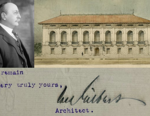 old renderings and photos of battle hall 