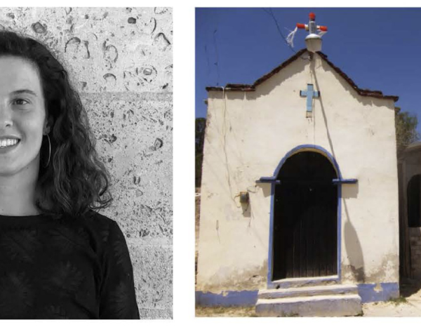 Rebecca Kennedy and photo of a structure in Oaxaca, Mexico.