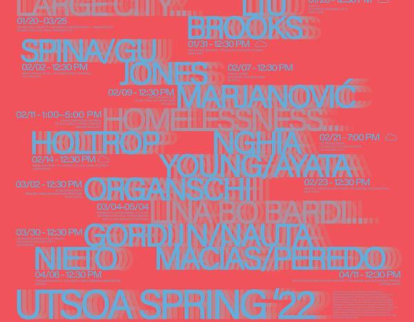 Spring 2022 Lectures and Exhibitions Poster Pink and Blue