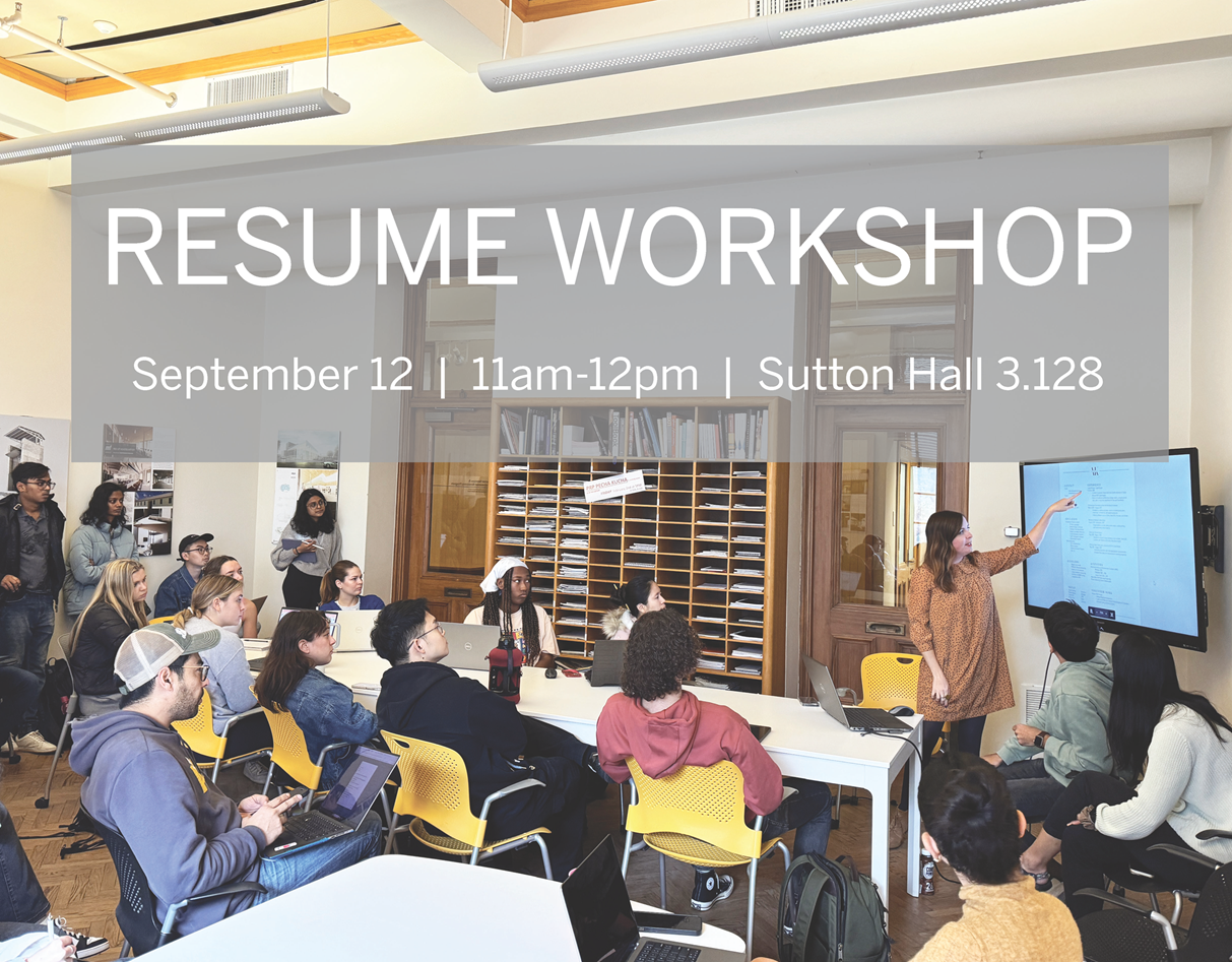 Graphic that reads "Resume Workshop"