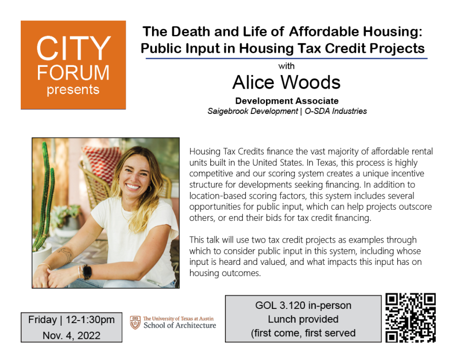 City Forum Poster for Alice Woods