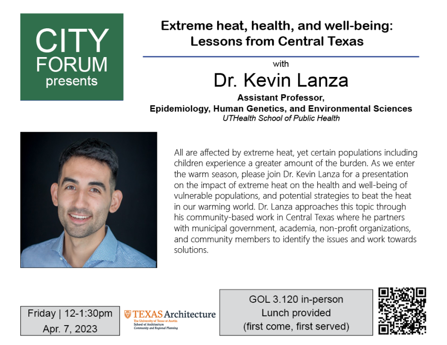City Forum poster for Dr. Kevin Lanza
