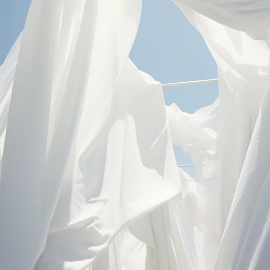 White fabric billowing