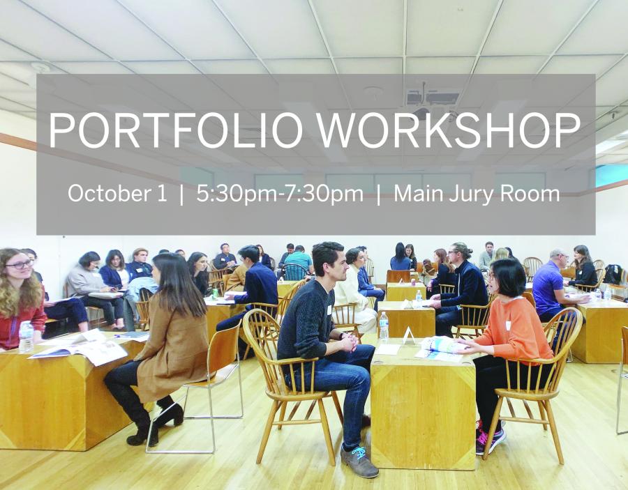 Graphic that reads "Portfolio Workshop"