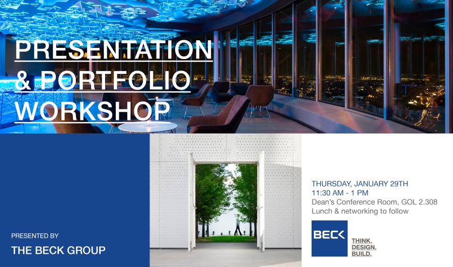 Beck Presentation January 29 at 11:30am