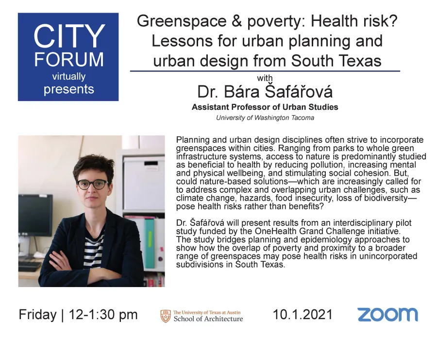 City Forum with Dr. Bára Šafářová