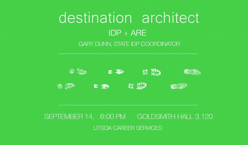 IDP & ARE Talk - Monday September 14 at 6pm in GOL 3.120