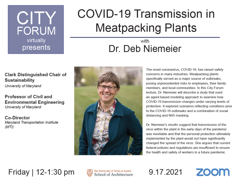 COVID-19 Transmission in Meatpacking Plants: September 17th at 12:00pm on Zoom