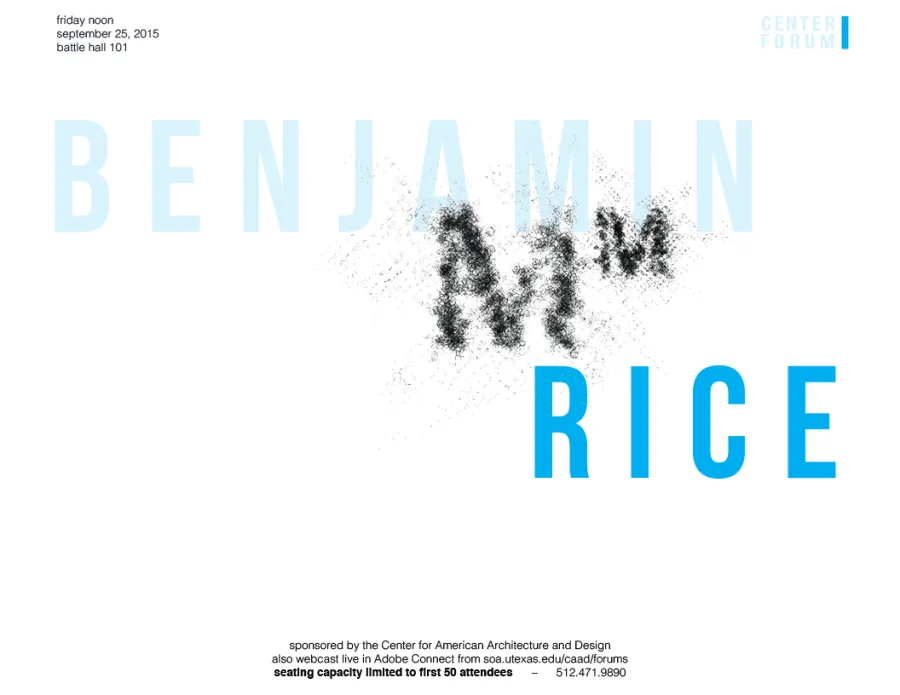 Benjamin Rice Friday Lunch Forum