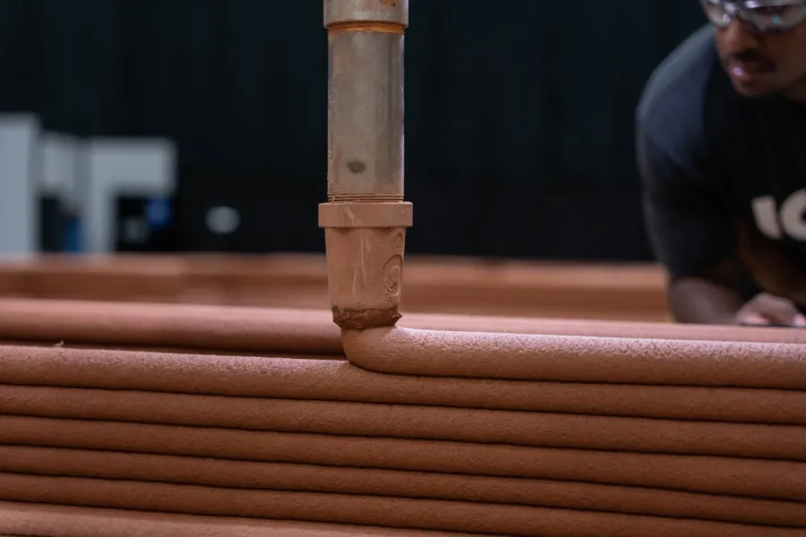 Extruding Lavacrete from Vulcan Printer