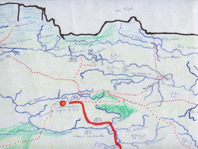 Indigenous Pemon map from Bjorn's work in the Gran Sabana, Venezuela