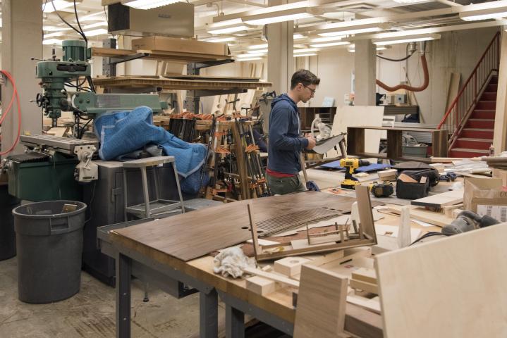 A student at work in the Build Lab