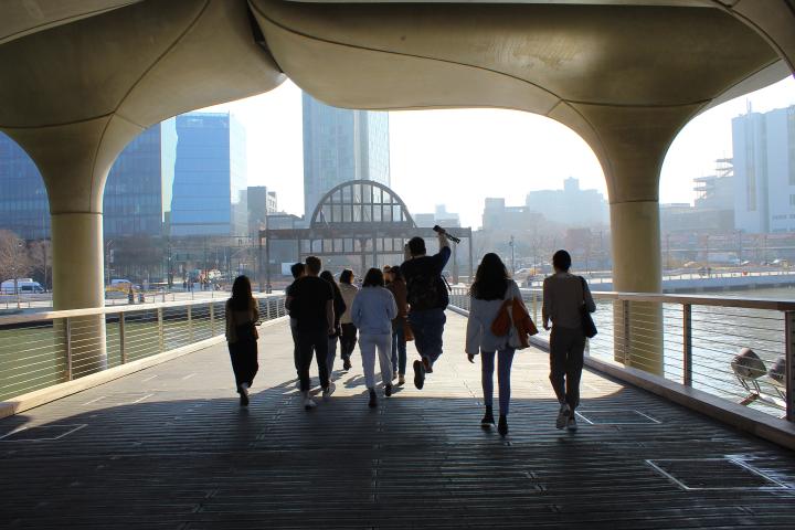 Students walking in NYC