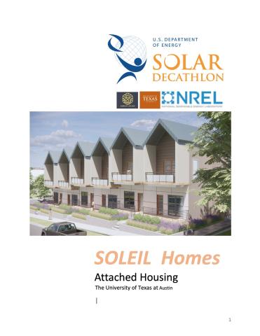 Cover of a Solar Decathlon flyer featuring attached housing