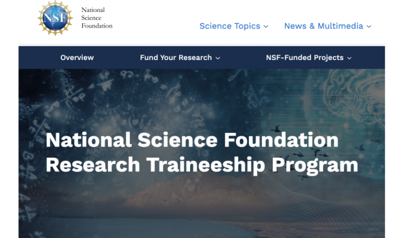 Screenshot of the National Science Foundation Research Traineeship Program website