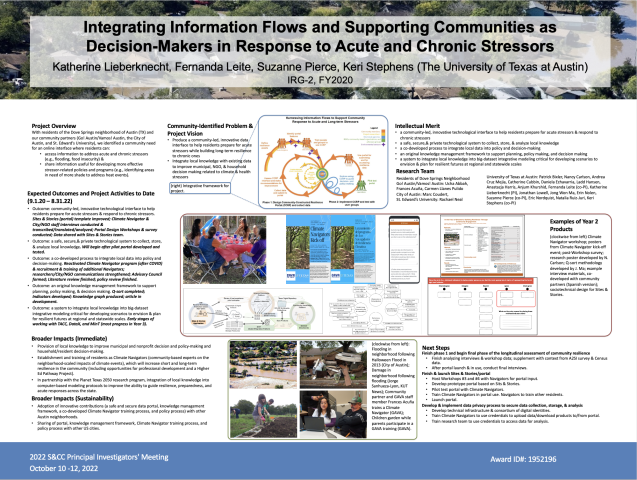 Integrating information flows and supporting communities as decision makers in response to acute and chronic stressors