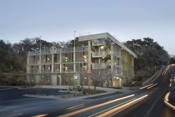 Exterior of a parking structure