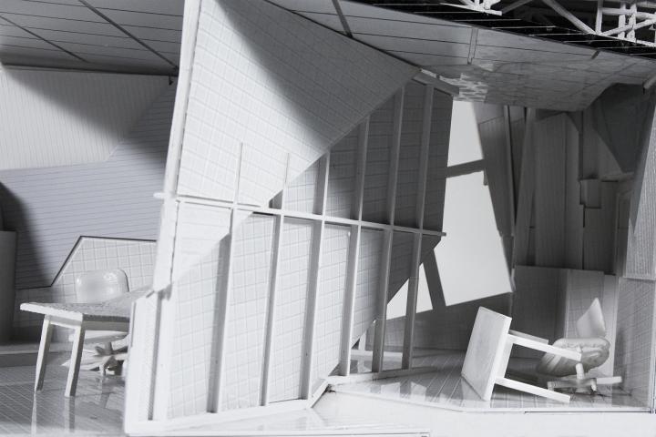 Normal house desconstructed architectural model section