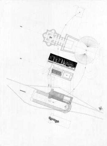 Aerial sketch of building