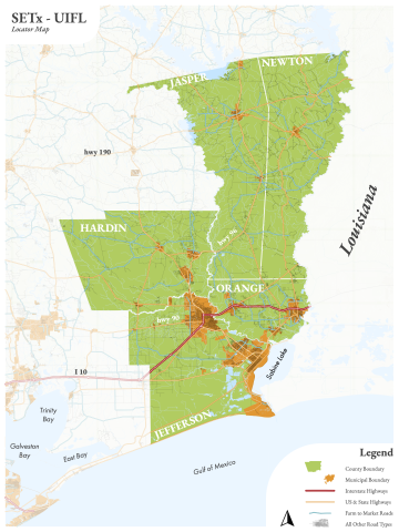 Southeast Texas Urban Integrated Field Laboratory study area. Map created by Z. Colvin. 