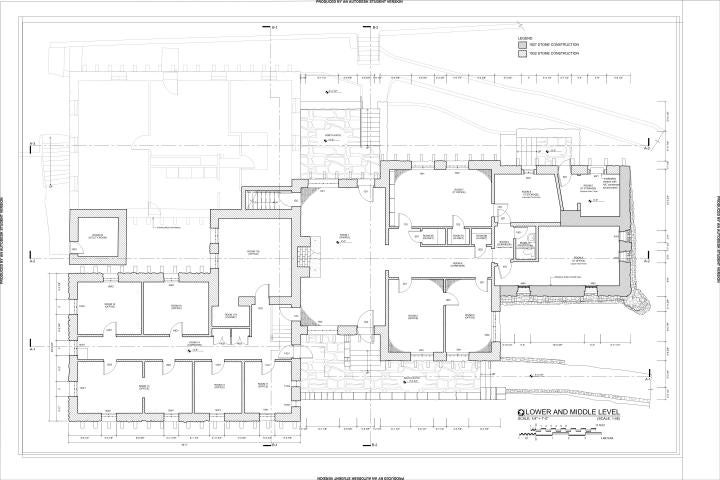 Carlsbad Caverns National Park Superintendent's Building - Lower and Middle Level HABS Floor Plan