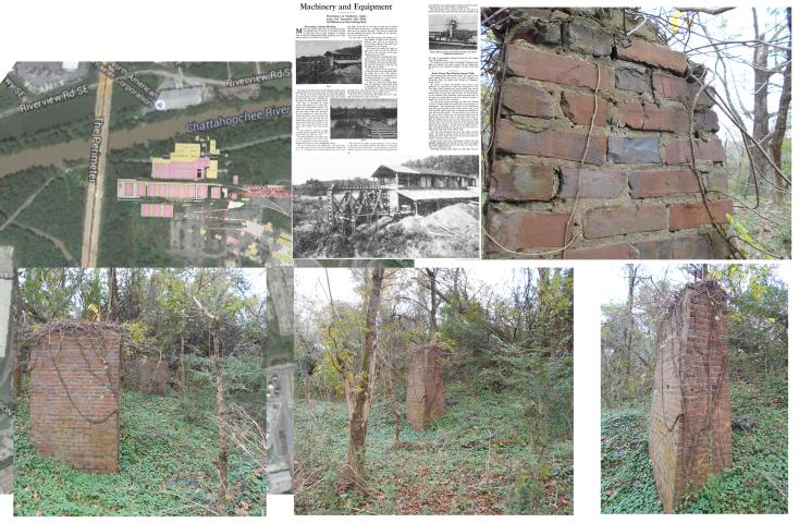 Chattahoochee Brick Company - Field Survey of Historic Manufacturing Machinery Foundations with 1905 Sanborn Map Overlay with 1916 Brick and Clay Record Article
