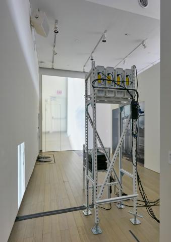 large standing piece of technology in a room
