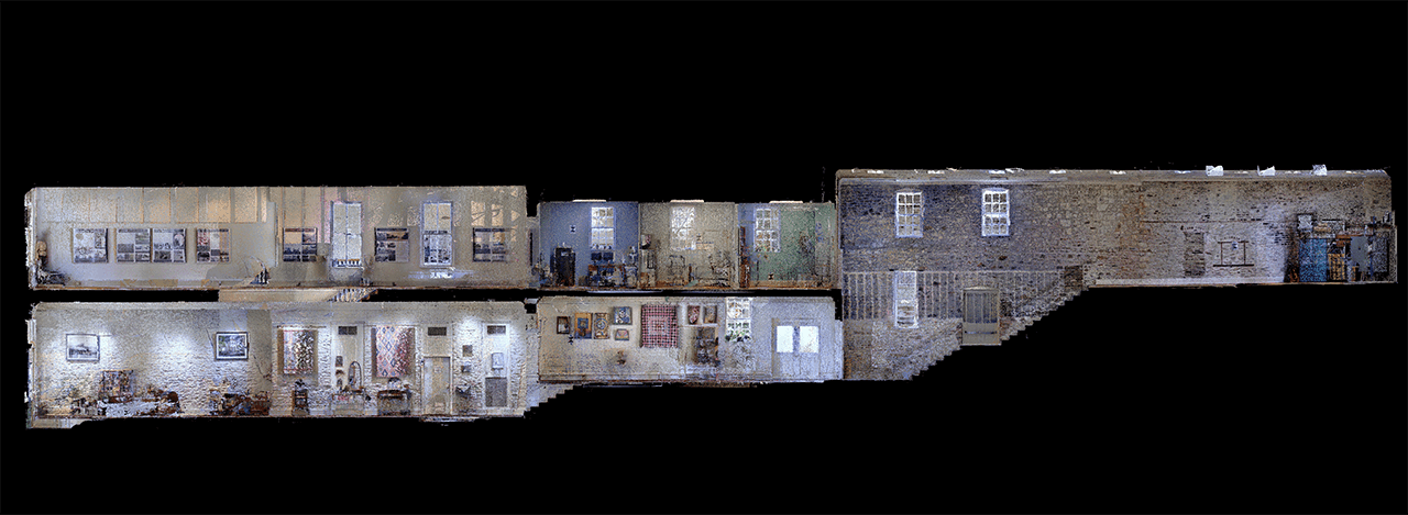 house against a black background