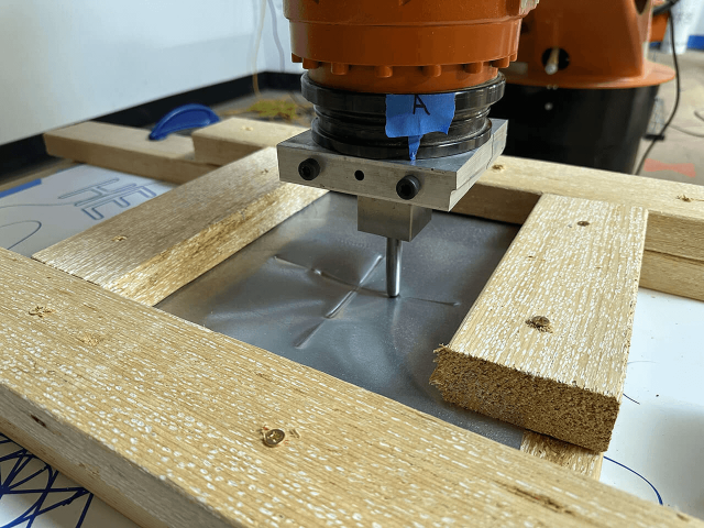 close up of a robotic joint